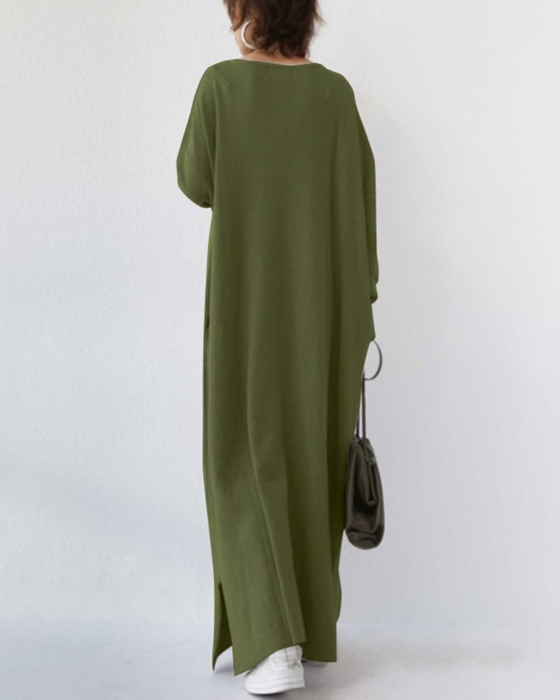 Eudora - Elegant Casual V-Neck Dress