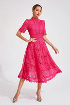 TINA | ELEGANT FLOWER EMBROIDERED DRESS