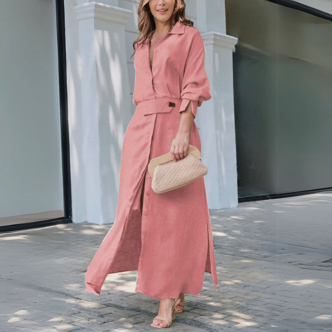 Jeanette™ | Elegant Maxi Dress with V-Neck