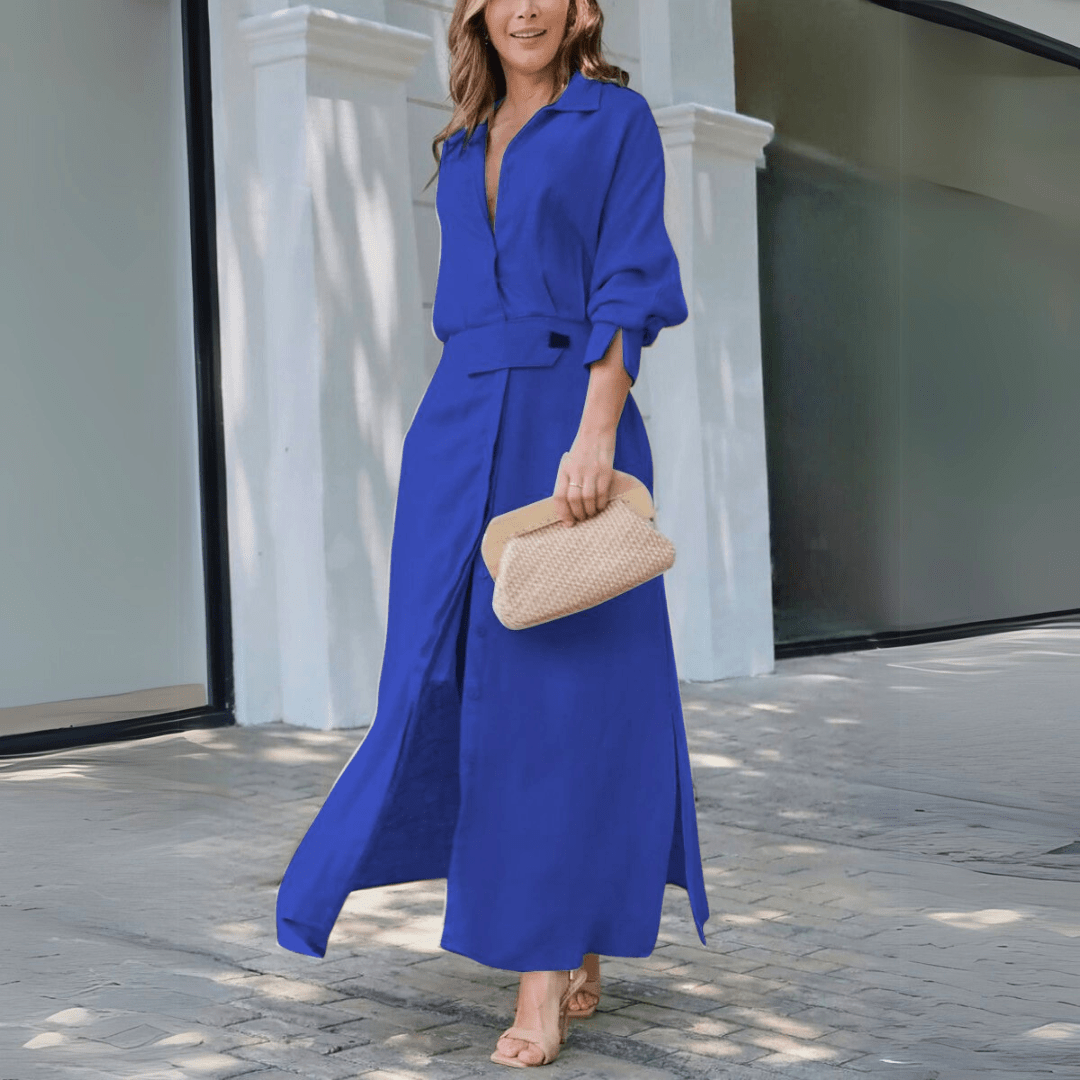 Jeanette™ | Elegant Maxi Dress with V-Neck