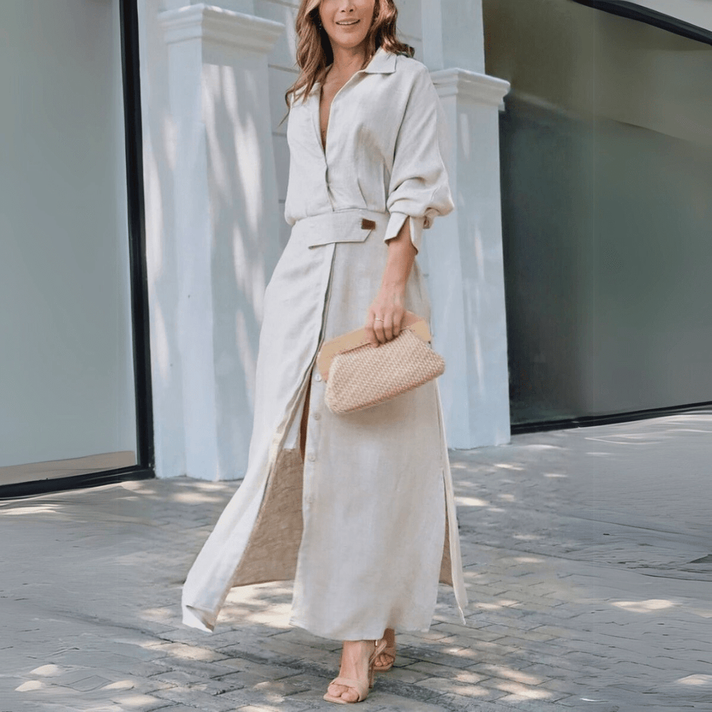 Jeanette™ | Elegant Maxi Dress with V-Neck