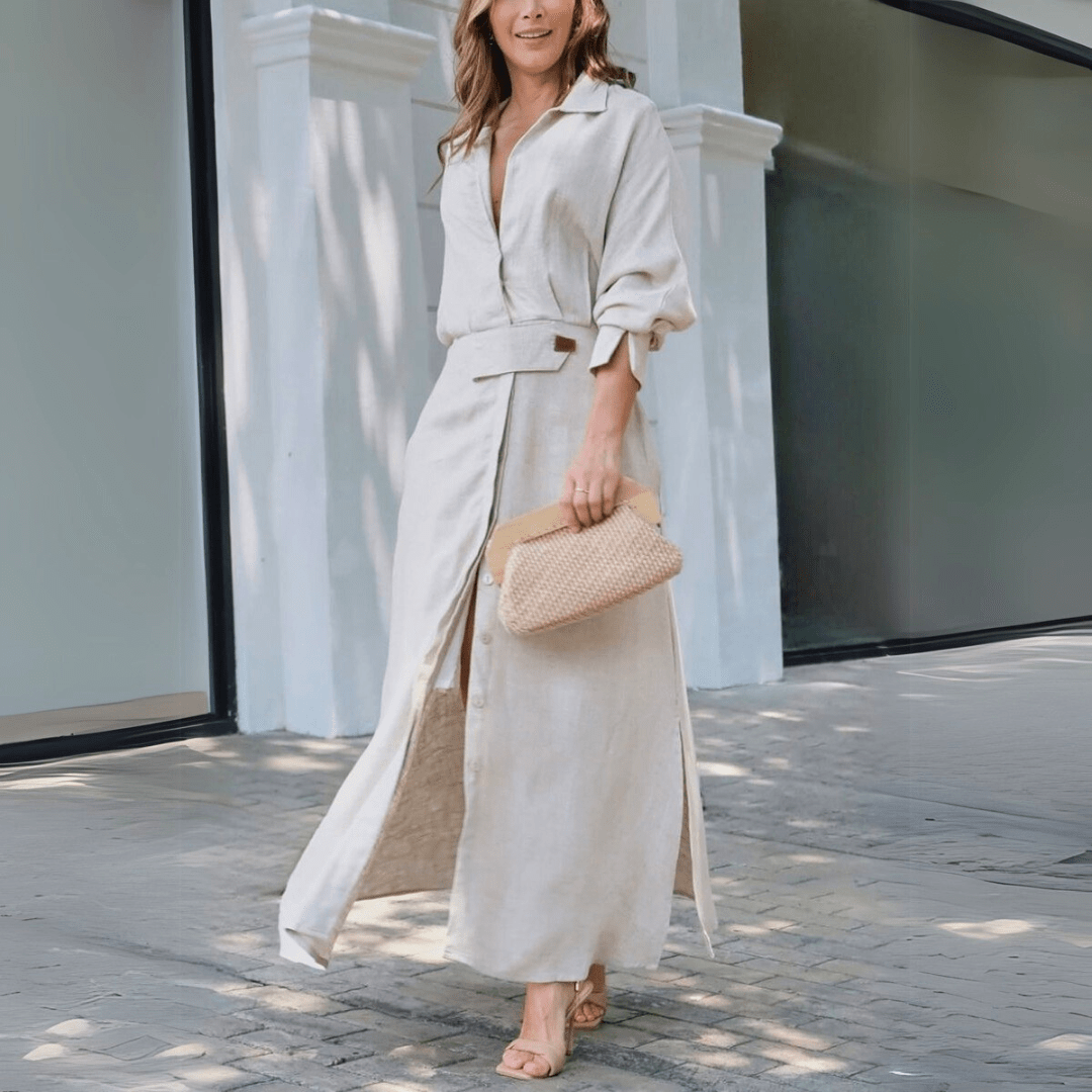 Jeanette™ | Elegant Maxi Dress with V-Neck