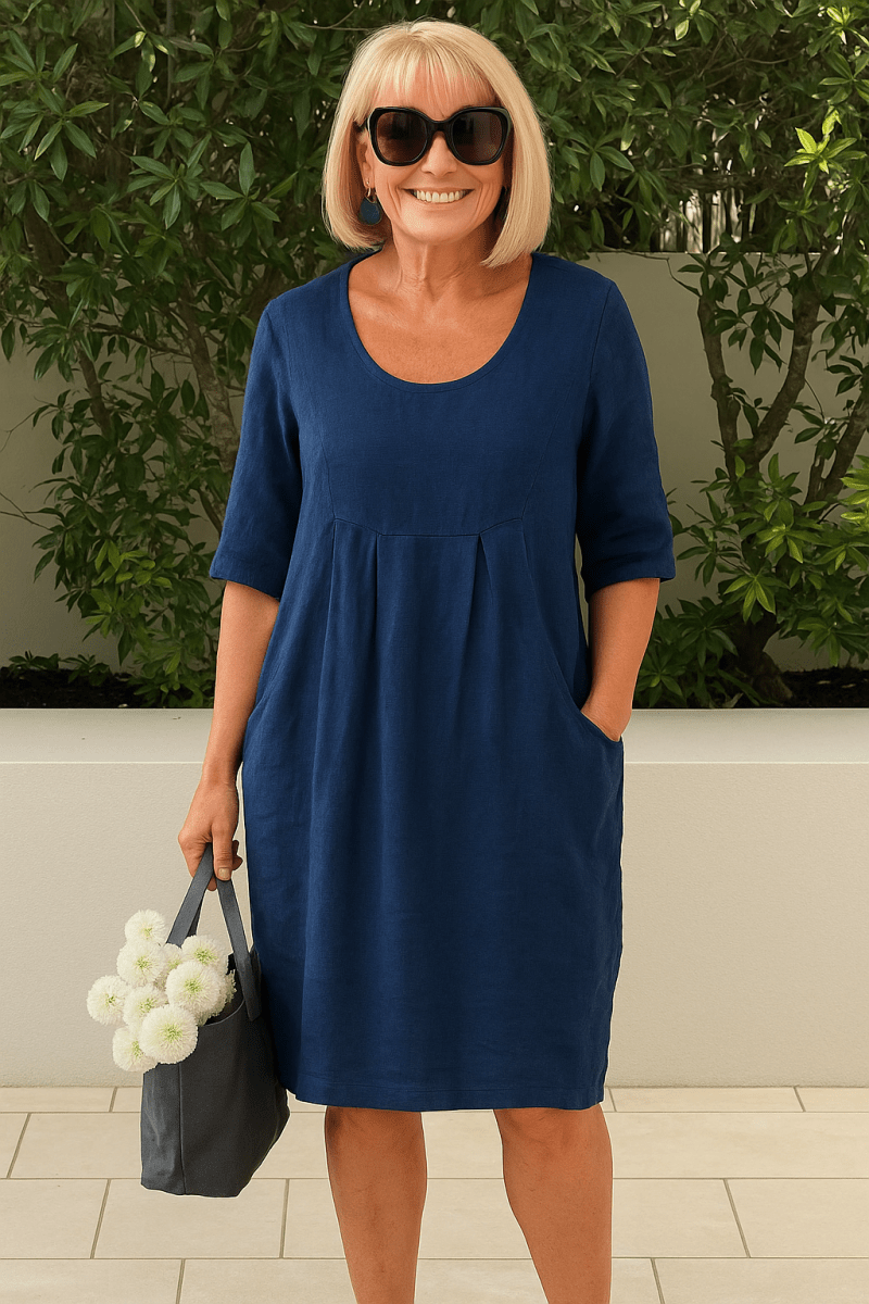 Julia | Linen pocket dress for everyday wear