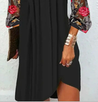 Flower- Elegant V-Neck Sheer Sleeve Mini Dress