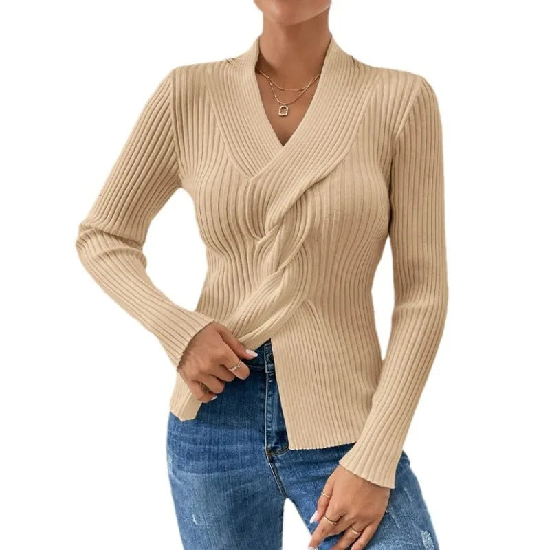 Romy™ | Hand-knitted V-neck jumper