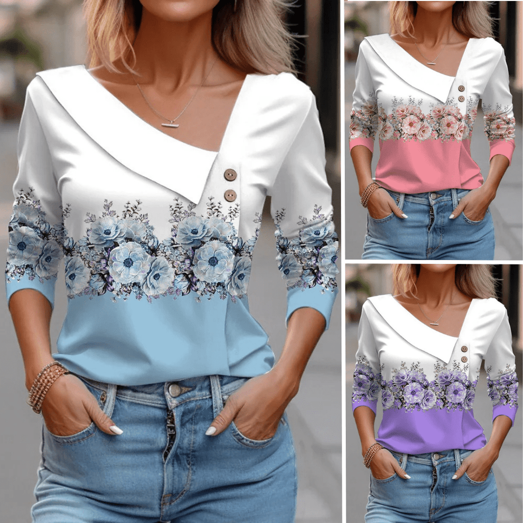 Mira™ - Long sleeve blouse with pattern