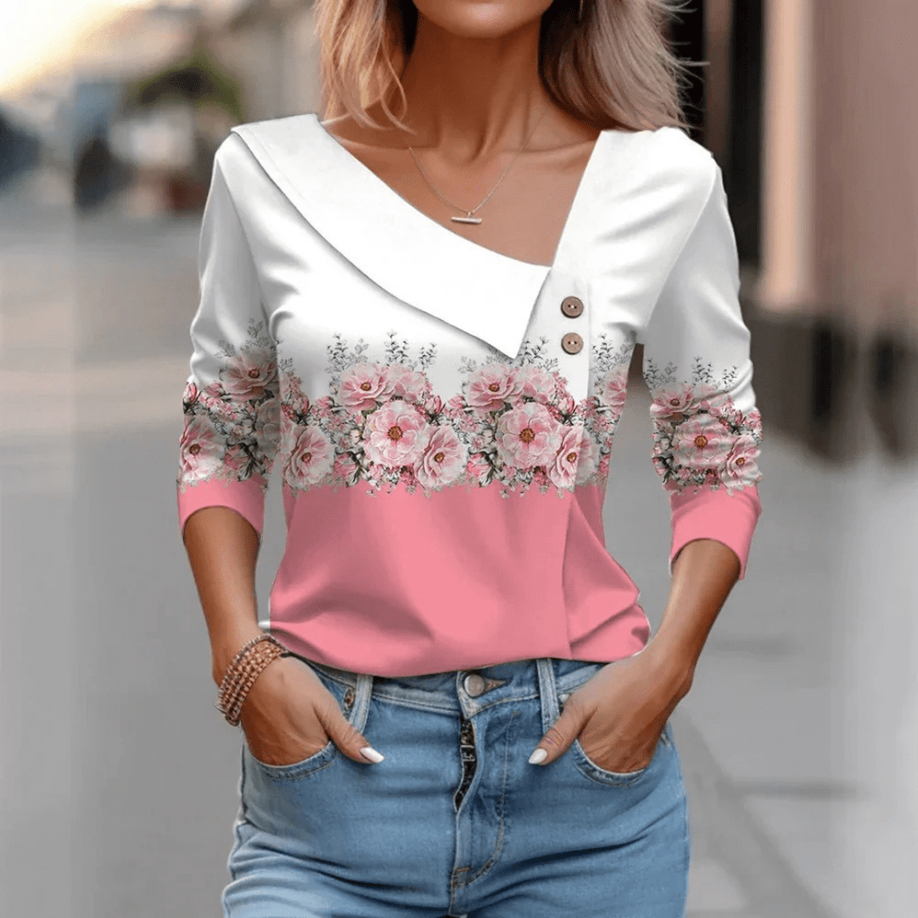 Mira™ - Long sleeve blouse with pattern