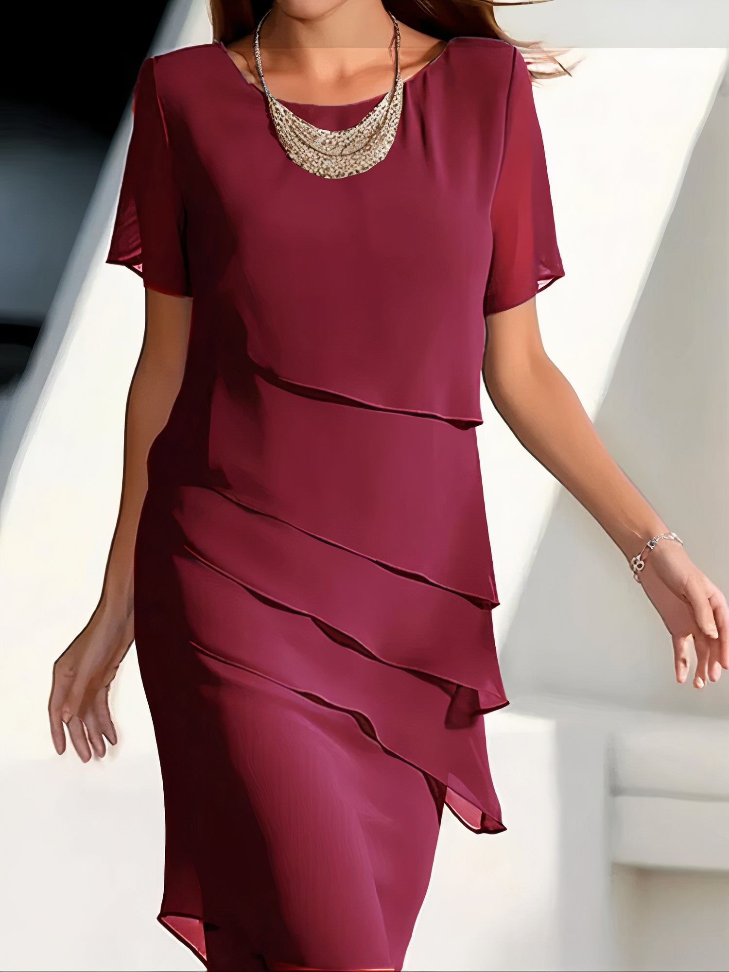 Tessa | Tiered Chiffon Dress